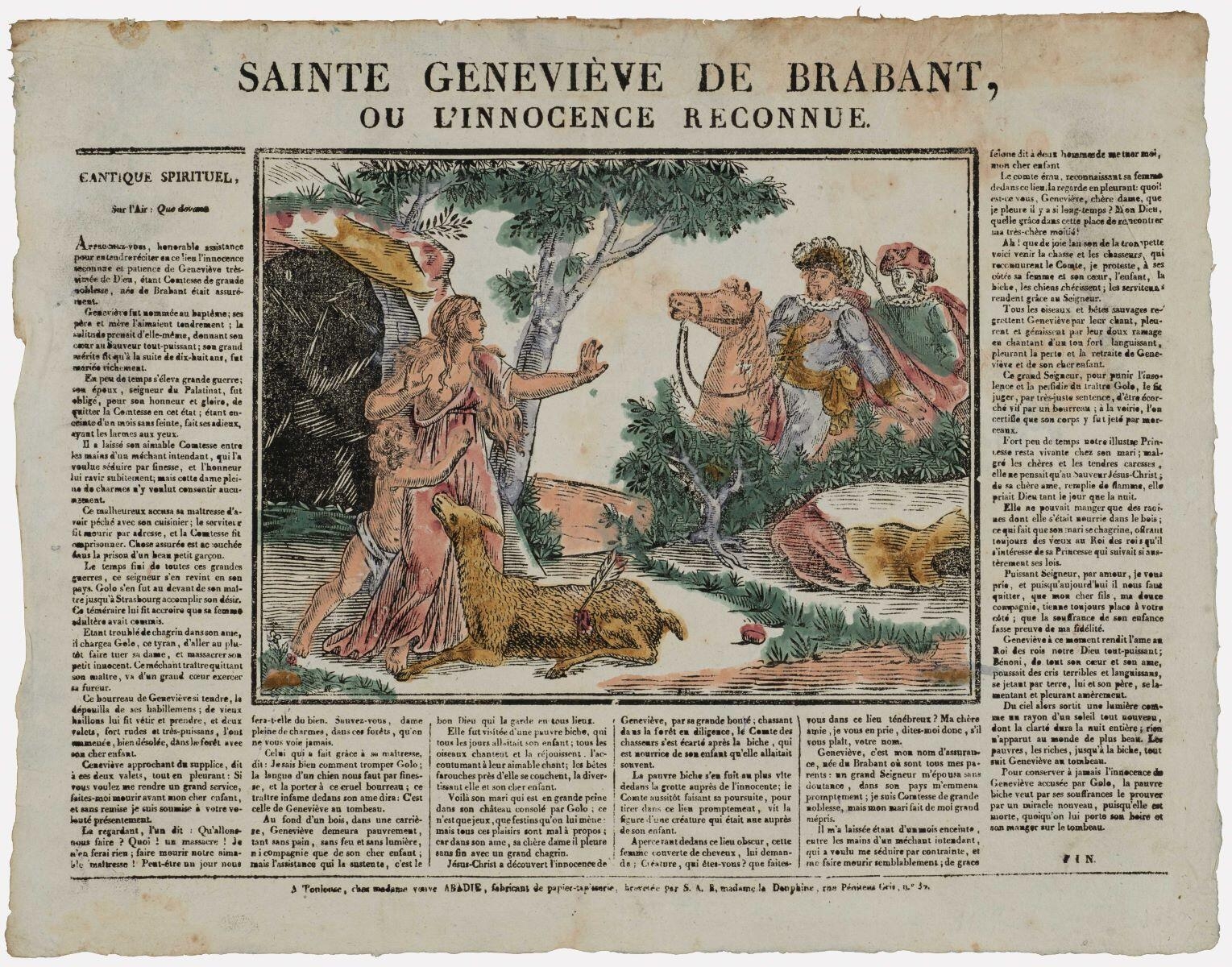 SAINTE GENEVIEVE DE BRABANT, / OU L'INNOCENCE RECONNUE. (titre inscrit)